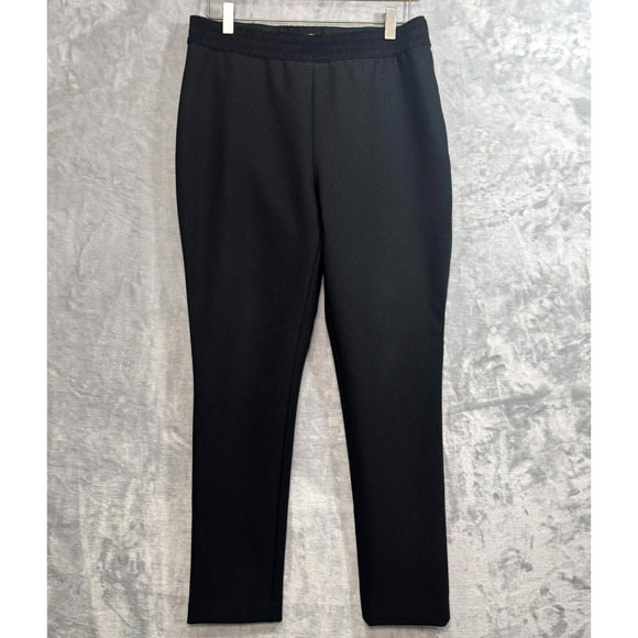 Kate Spade Pants Womens 10 Black Flat Front Mid Rise Side Zip Slim Leg Stretch - Picture 1 of 12
